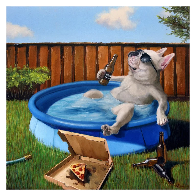 Алмазная мозаика в скандинавском стиле, креативная картина с мотивами животных, с квадратными и круглыми стразами, для вышивки крестиком в виде забавных собак и ванны, ручная работа «сделай сам»