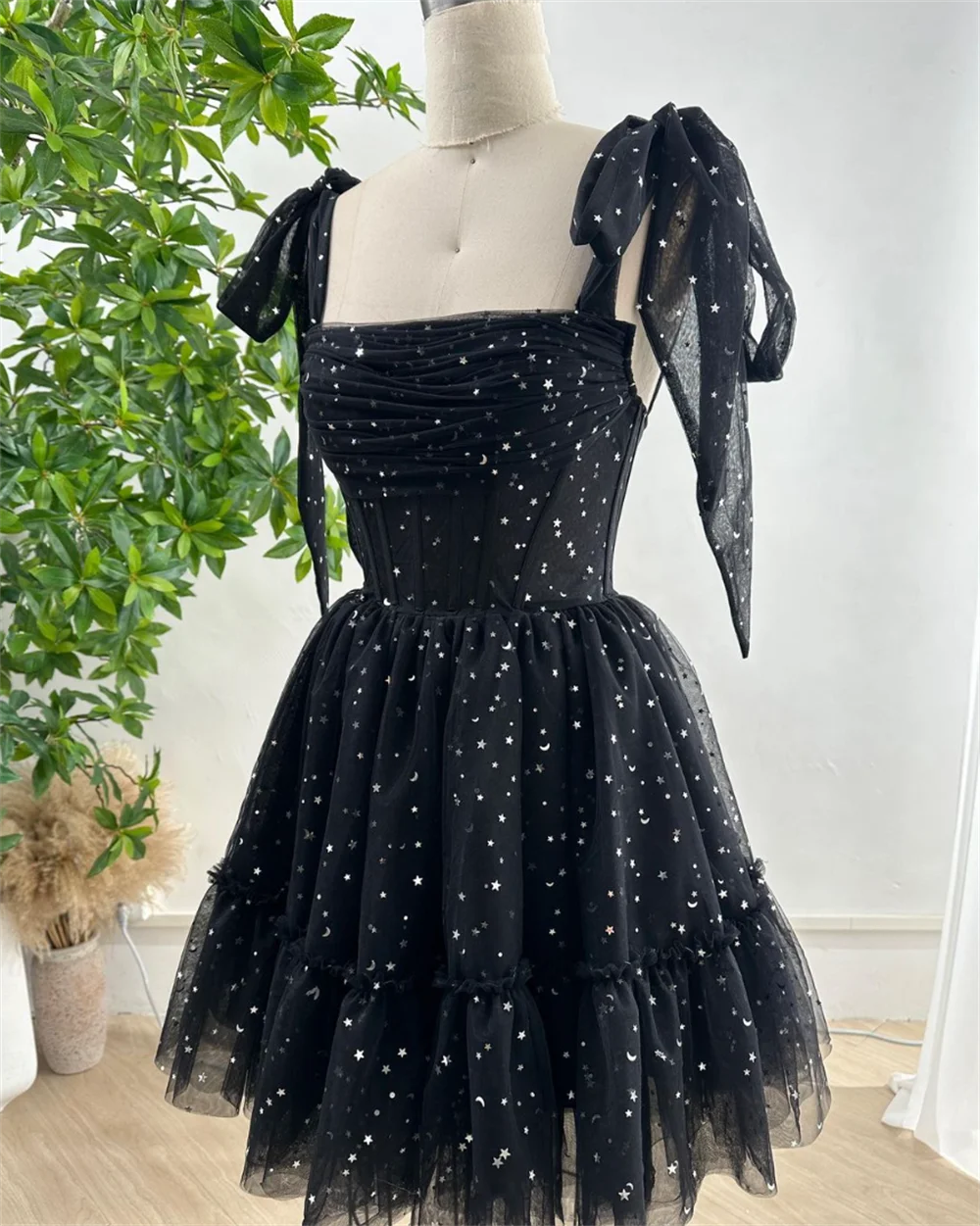 Annie-Robes de Rhnoires à paillettes scintillantes pour femmes, Mini robes de soirée courtes, Robe de soirée de mariage en forme de A, Robe éducative