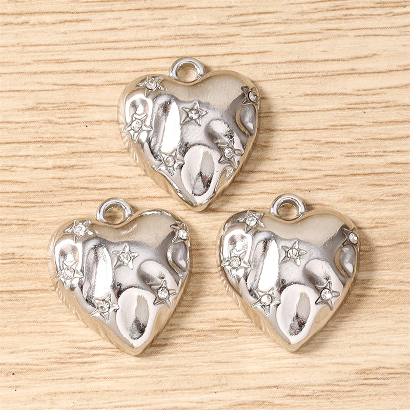 8 Stück 17 x 18 mm niedliche Liebesherz-Anhänger aus Kristalllegierung für die Schmuckherstellung, Halsketten, Ohrringe, Armbänder, DIY-Bastelzubehör – Detail 6