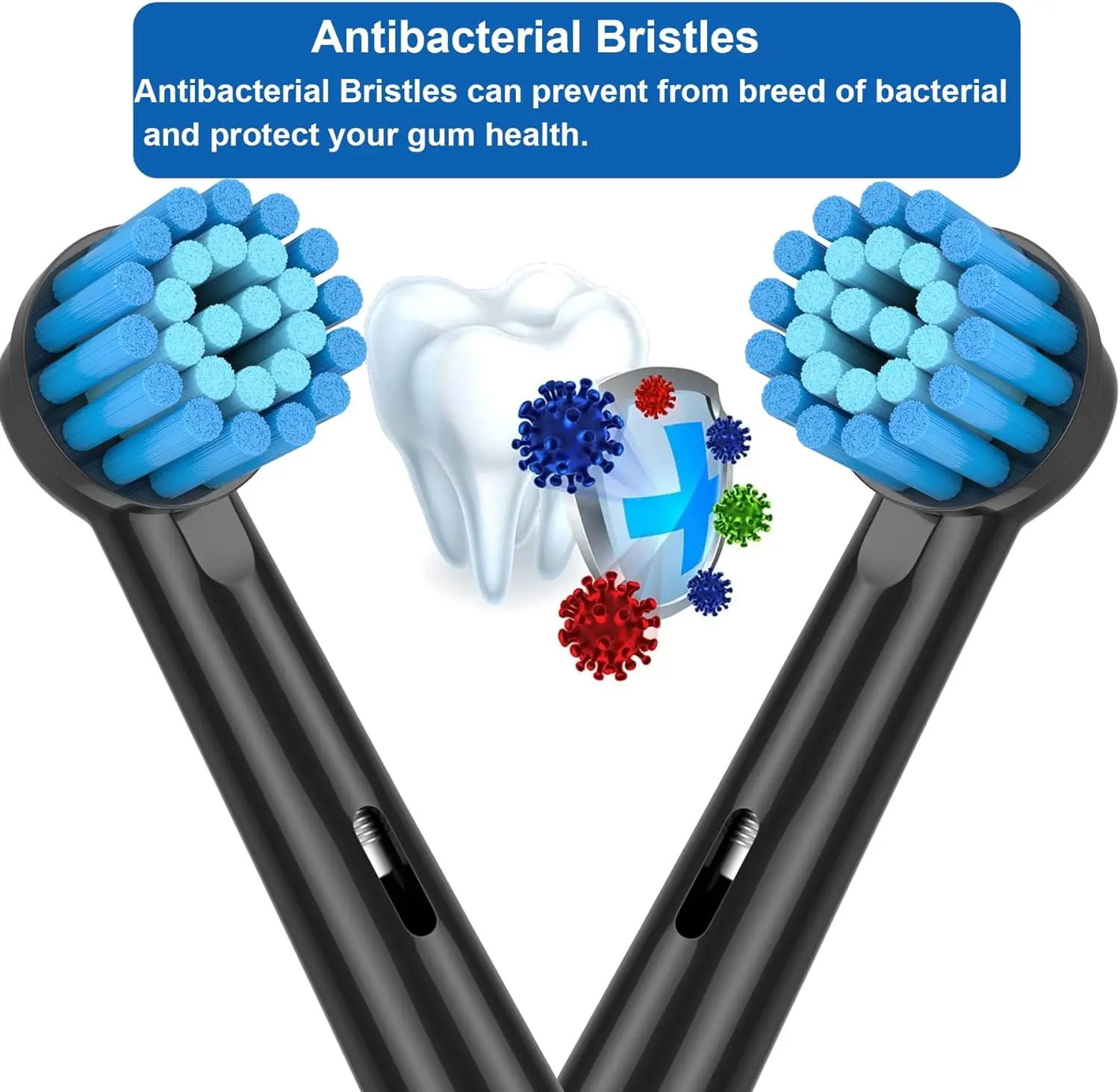 Heads per spazzolino elettrico per la cura delle gengive sensibili ricarica per spazzole generiche nere per Oralb Braun adatto a Oral-b 7000 Pro 1000 500