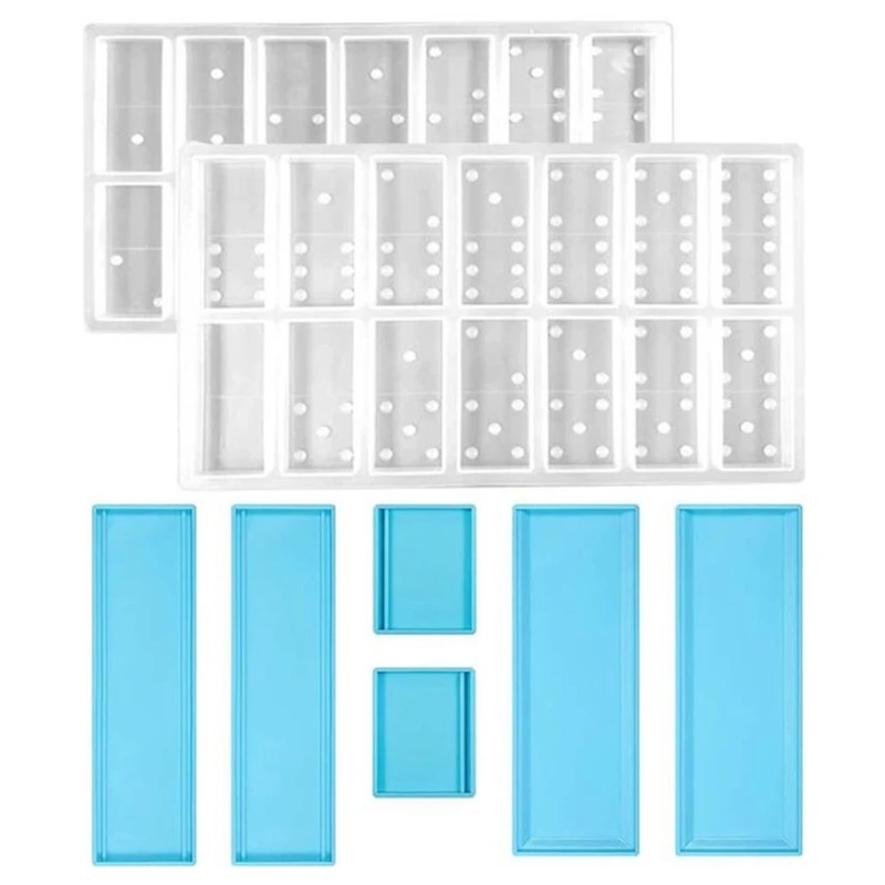 Domino Box Silicone Mold And Domino Molds Set For Resin Casting, Epoxy Molds For DIY Domino Storage Box Resin Mold