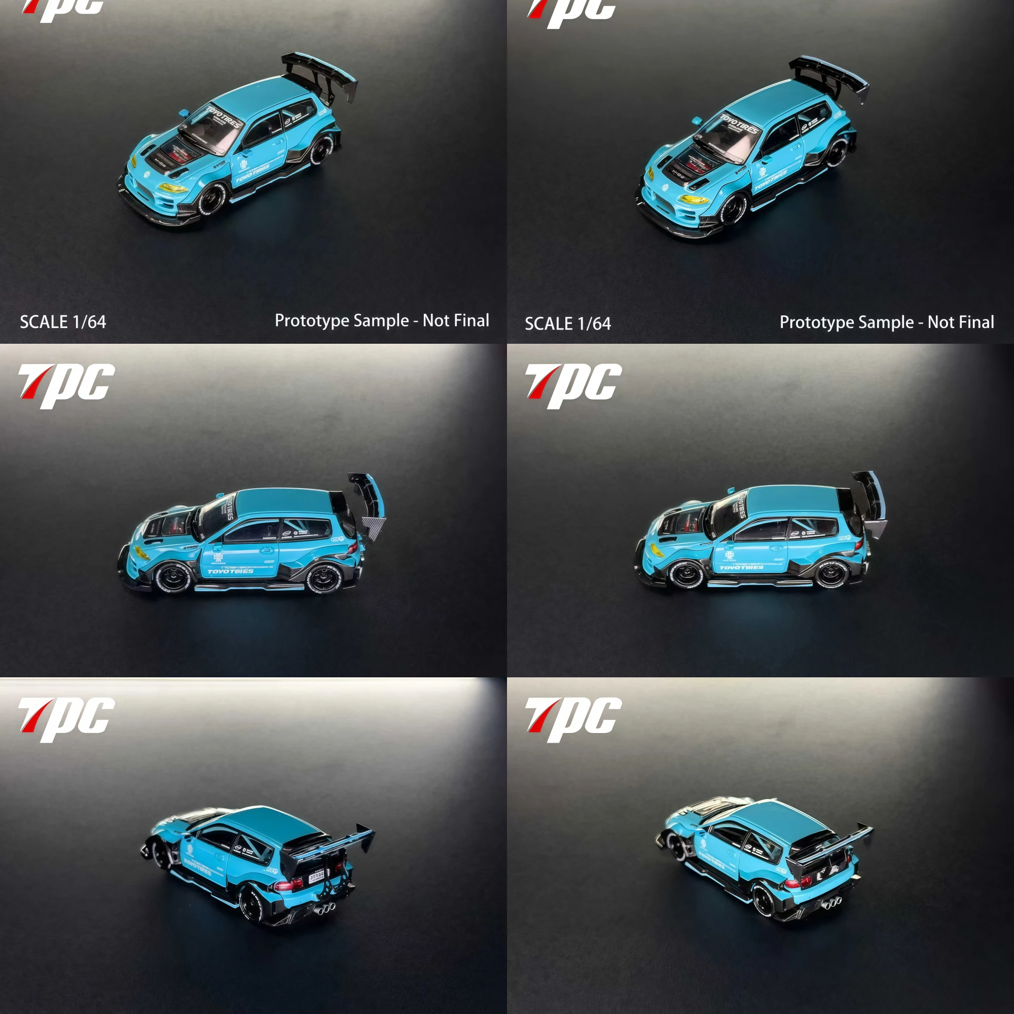 

Масштабная модель автомобиля TPC 1:64 Kevmannz 1996 EG6 Hatchback Wide Body, литая под давлением