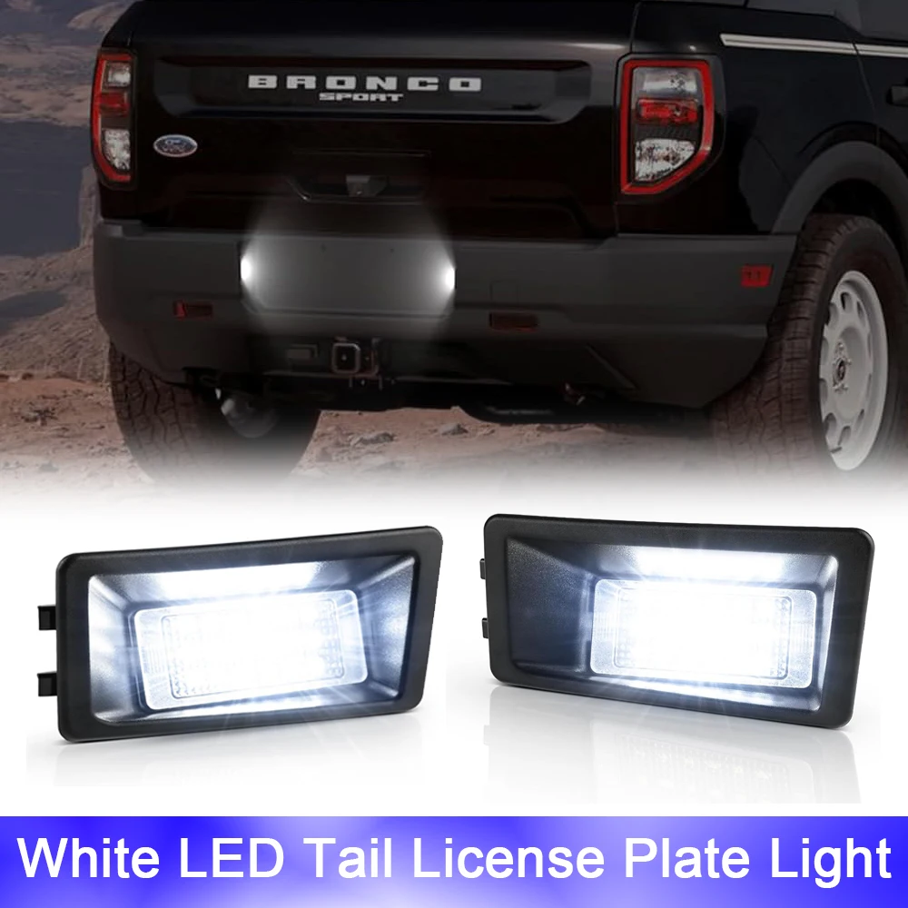 

White LED Rear Bumper License Plate Lights For Ford Bronco Sport 2021-2023 Rear Gate Door Reverse Parking Lamp 6000K Car Styling