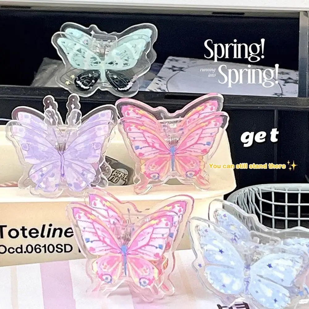 Squisito acrilico PP acrilico Clip di cancelleria Farfalla Test Paper Clip Ins Style Memo Holder