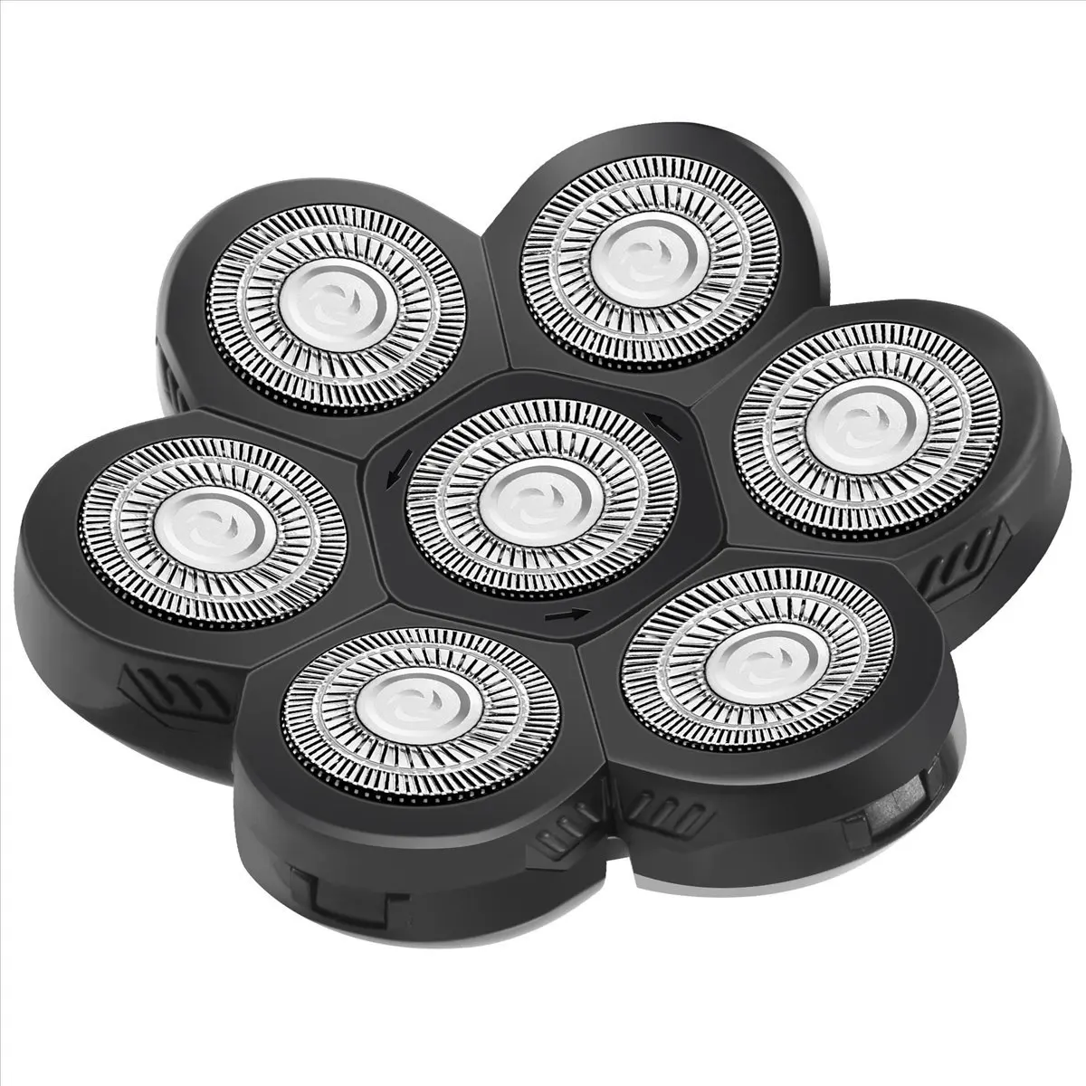 ABPO 7D Electric Shaver Replacement Heads 7 Heads Head Shaver Bald Shaver Beard Electric Razor Shaver Head for Men(Gun Color)