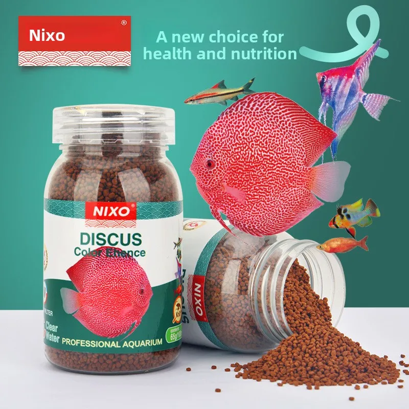 NIXO Angelfish Disc Food - Pellets de gusanos de sangre y mágicos para peces nativos (Bitterling, Medaka) y peces tropicales (cachorros, tetra), hundimiento lento