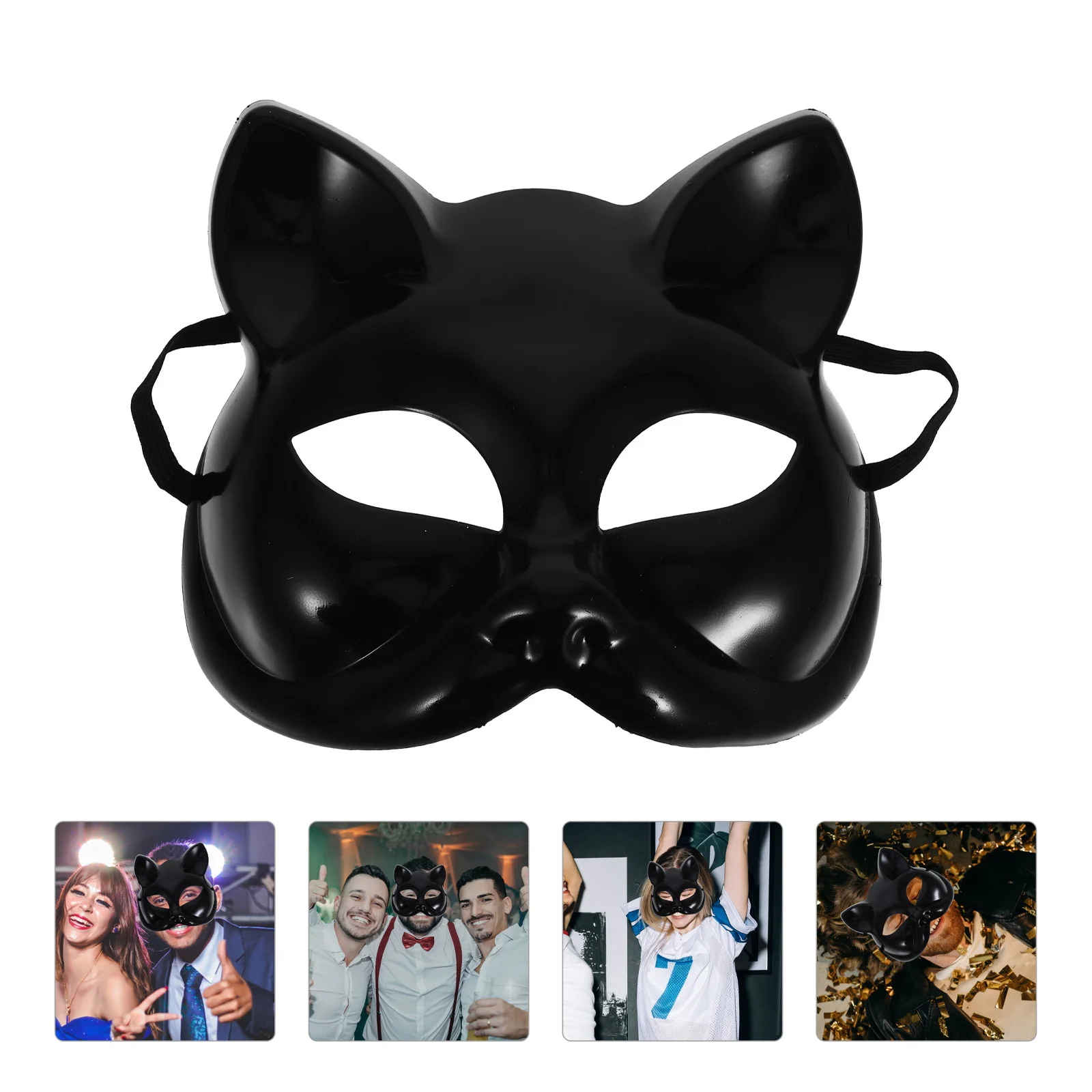 

1pcs Blank Cat Masks Diy Paintable Plastic Half Animal Facemasks For Halloween Party Craft Cosplay Masquerade Decorative Mask