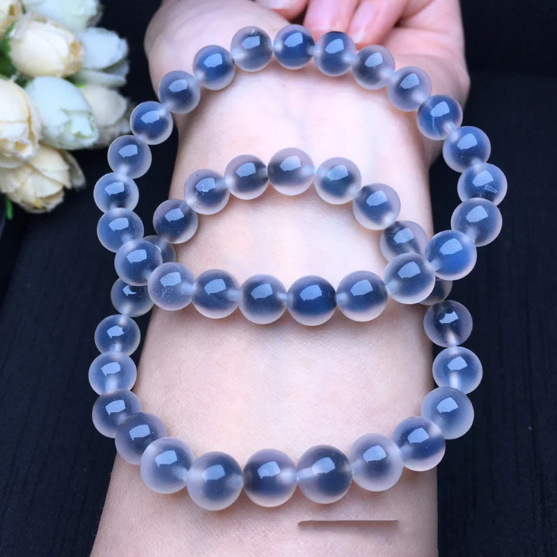 Natural Sugar Heart Agate Round Bead Single Loop Bracelet Women's Exquisite Fashion Versatile Bracelets