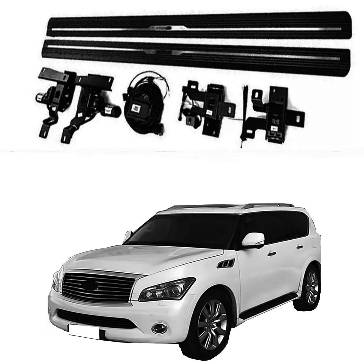 Black Power Deployable Electric Running Board Fits for Infiniti QX80 2013+