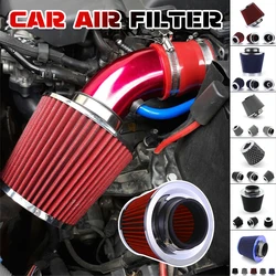 76/90/101mm Universal Car Air Filter High Flow Cold Air Intake Pipe Filter Aluminum Pipe Kit Car Professional Spare Parts