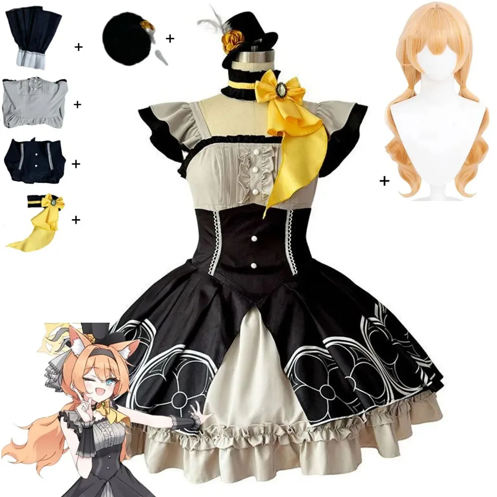 

Игра Синий Архив Iochi Mari Косплей Костюм Парик Взрослая Женщина Черное Вечернее Платье Юбка Лолиты Милое Рождественское Карнавальное Платье