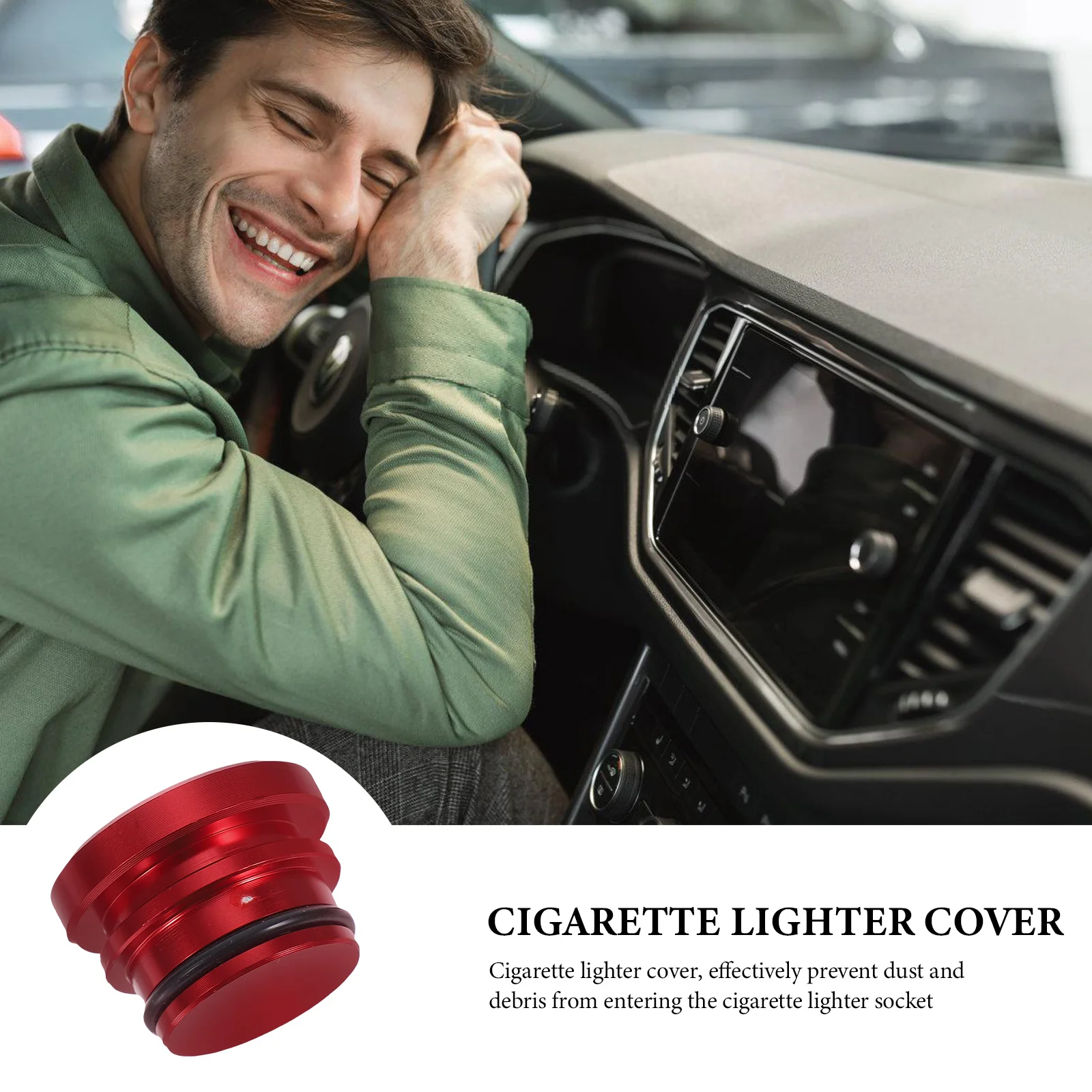 

2Pcs Car Cigarette Lighter Plug Replacement Aluminum Alloy Dust Cover Cap for Universal Power Socket Protection