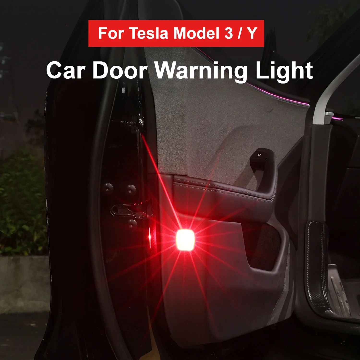 

For Tesla Model 3 Model Y / 3+Highland Car Door Warning Light Strong Bright Flashing Warning Anti-collision Safety Alert Light