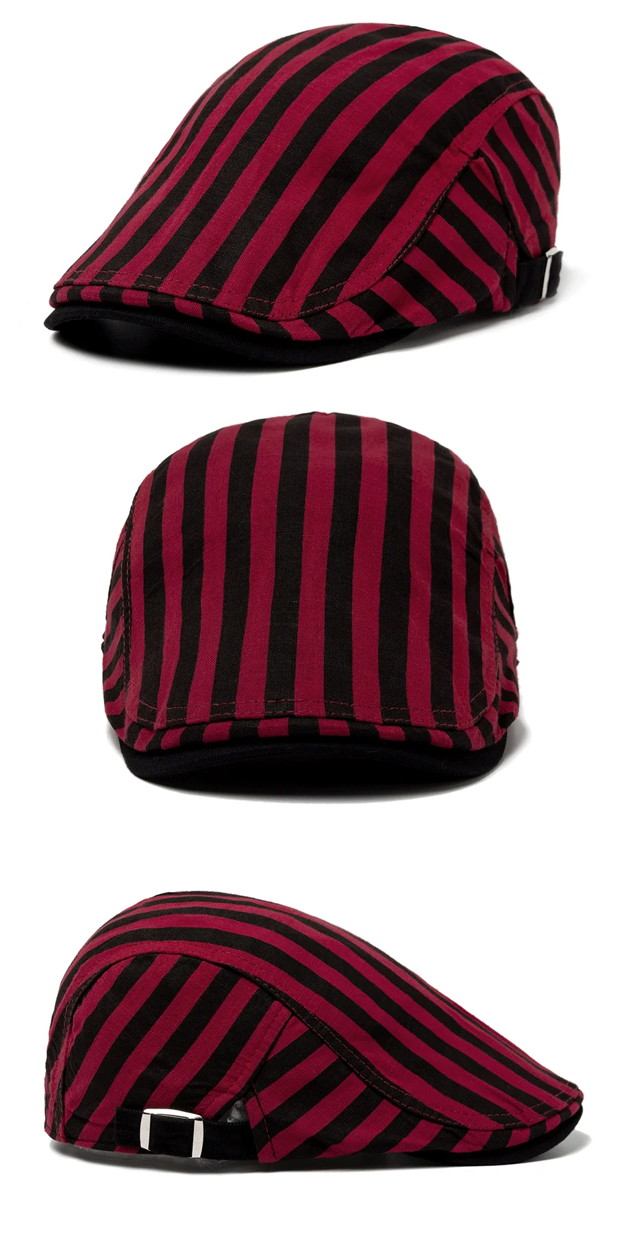 CNTANG Baskenmütze Hut Männer Vintage Streifen Plaid Baumwolle Visier Flache Kappe Lässige Mode Sonne Kappen Für Frauen Sommer Berets Dünnen Stil Neue – Detail 5