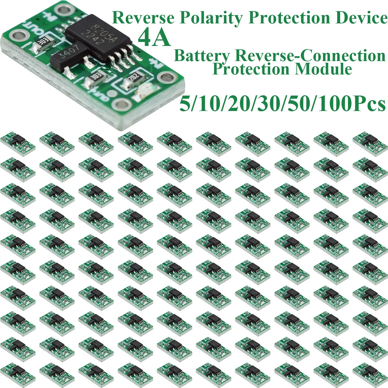 5~100Pcs Battery Reverse Connection Protection Module 3.7V5V7.4V12V 4A Anti-reverse Polarity Power Protector Positive Negative