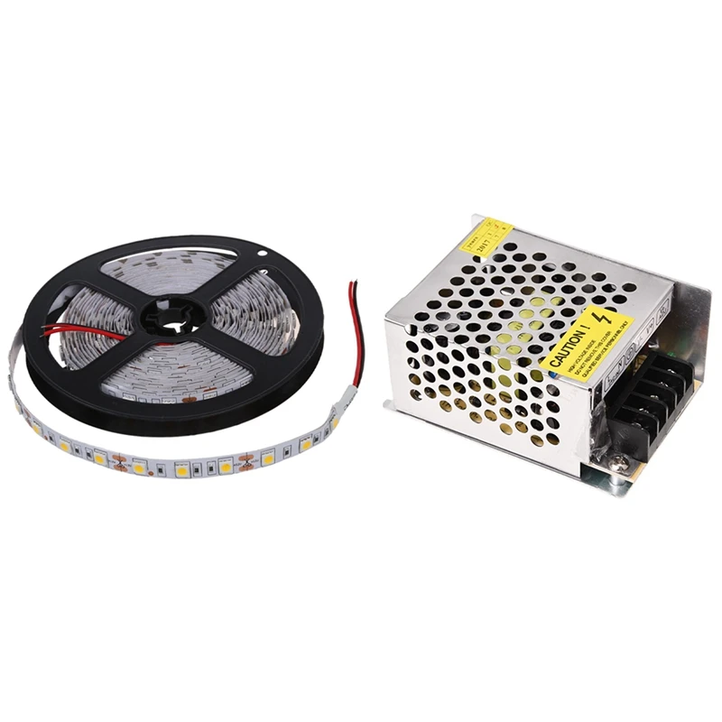 

5M 300 Warm White LED 5050 SMD Light Lamp Strip 12V DC Home Club With 36W Driver Power Supply Transformer DC 12V 3A