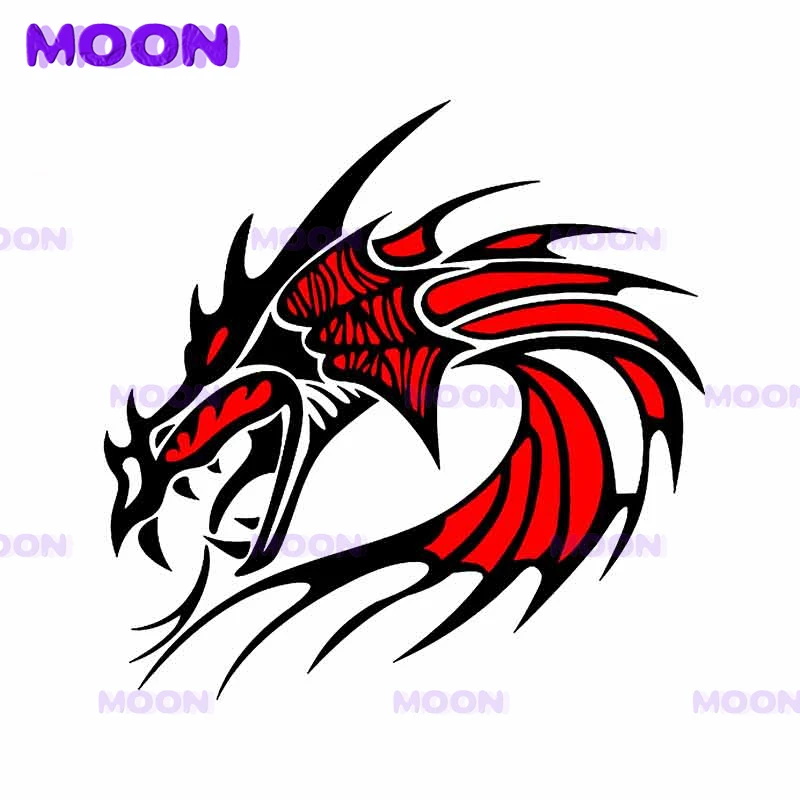 Car Exterior Decal Cartoon Dragon Motorcycle Car Decal Personalized Pattern Bumper Windshield Decal PVC