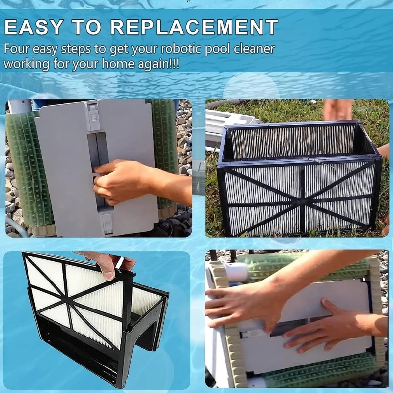 Robotic Pool Cleaner Filters RCX70101 Washable Pool Filter Fit for RC9950 RC9742