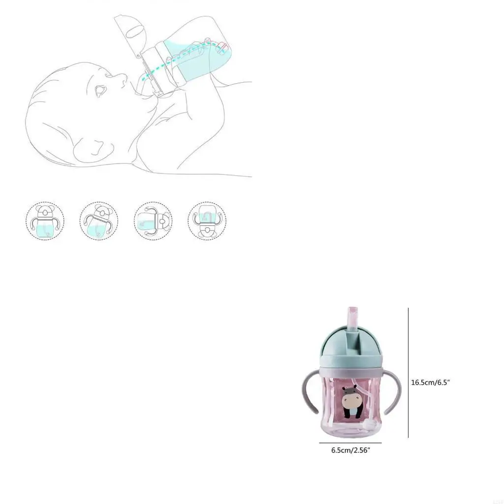 

250 мл детская чашка кормления со соломенной детьми учатся кормить пить бутылку Дети Тренировка Sippy Cup Drinware 425F