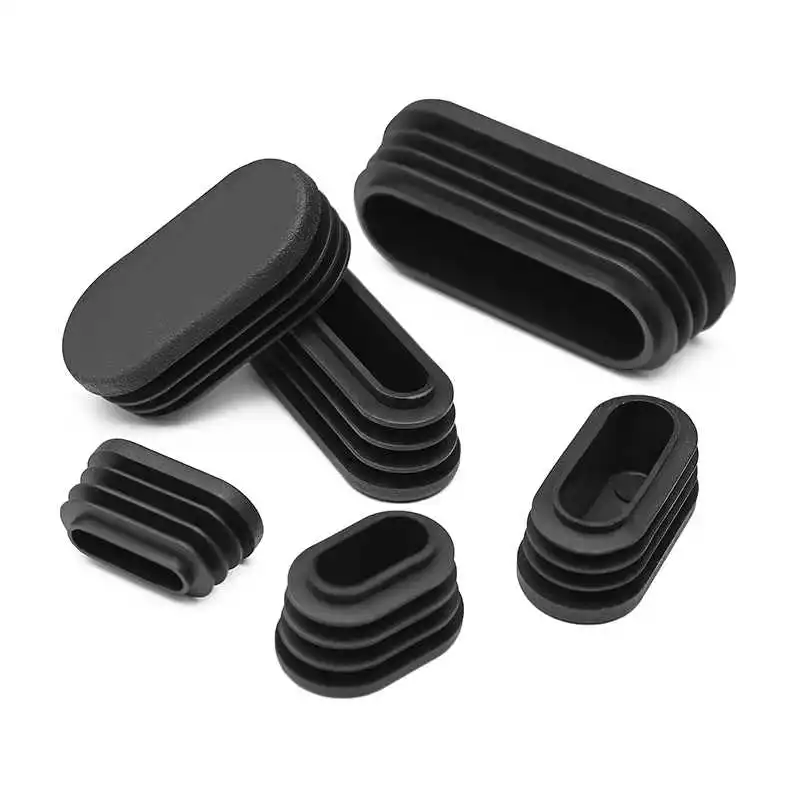 Oval plastic square tube stainless steel inner plug and foot pad steel pipe inner plug cap for table and chair legs