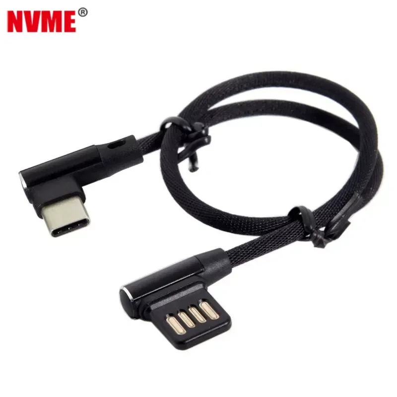 for iPhone 15 Type C Data Cable 90 Degree Double Elbow USB 2.0 Charging Cord for Mobile Phone Tablet Fast Charge Wire
