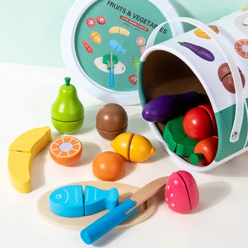 Simulation Kitchen Pretend Toy Wooden Classic Game Montessori Educational Toy For…