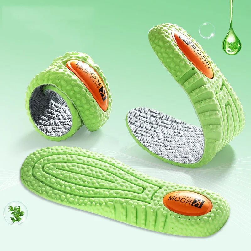 1 pair of sports shock-absorbing insoles PU memory foam Breathable arch support Orthopedic insoles with foot protection