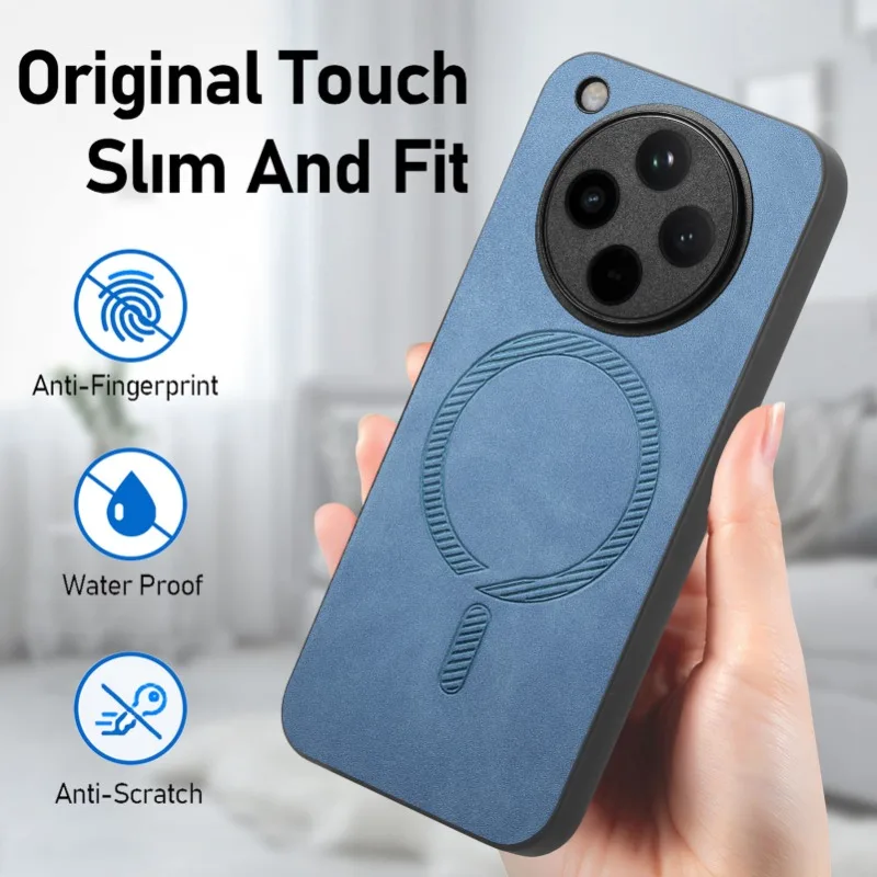 For Find X8 Pro X 8 Case X8pro Luxury Leather for Magsafe Magnetic Wireless Charging Cover for OPPO FindX8 Pro X7 Ultra Bumper