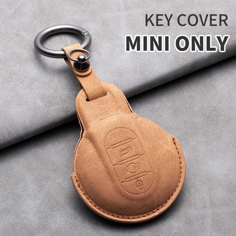 Suede Leather Car Remote Key Case For BMW MINI COOPER S ONE JCW F54 F55 F56 F57 F60 CLUBMAN COUNTRYMAN Keychain Auto Accessories