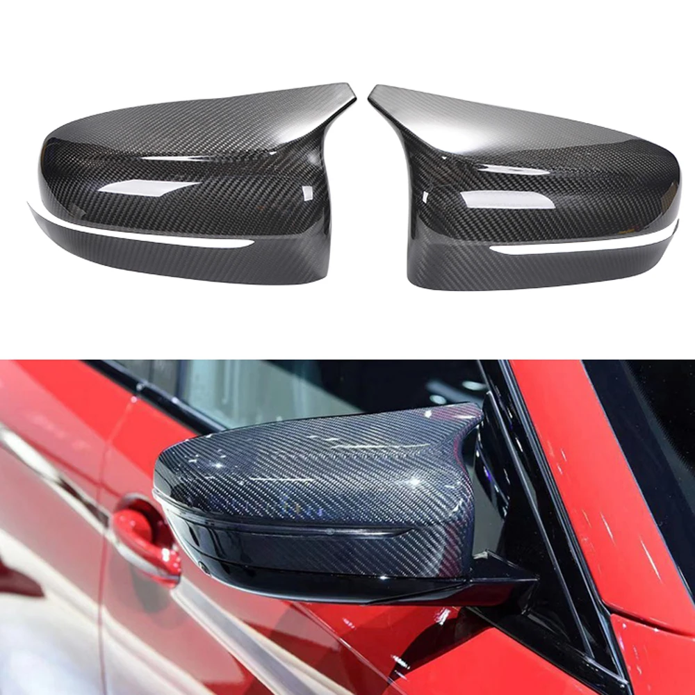 Real Dry Carbon Side Rear View Mirror Cover Caps Add On Type For BMW F90 M5 2018-2022