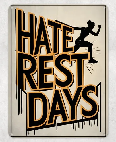 Hate Rest Days Cardio Gym Metal Poster Wall Tin Sign Man Cave Shed Home Plaque --Tin Sign