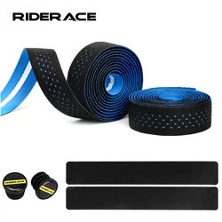 Road Bike Handlebar Tape PU EVA Punch Breathable Anti-Slip Shock Absorption Bicycle Handlebar Wraps Fixing Straps With Bar Plugs