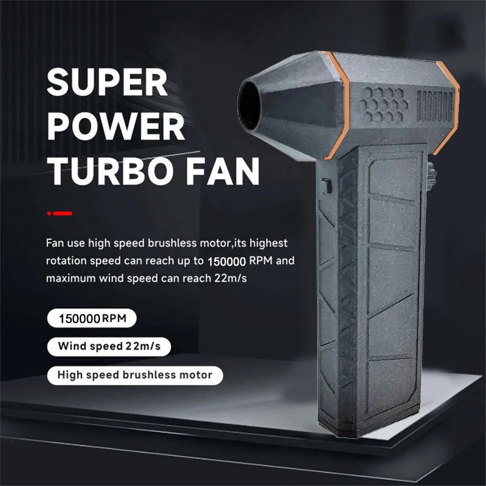 1pc High-Speed Mini Jet Blower - 150000 RPM, 4000mAh-Battery, 22 M/s Wind Speed, PETG Carbon Fiber, Compact, Lightweight