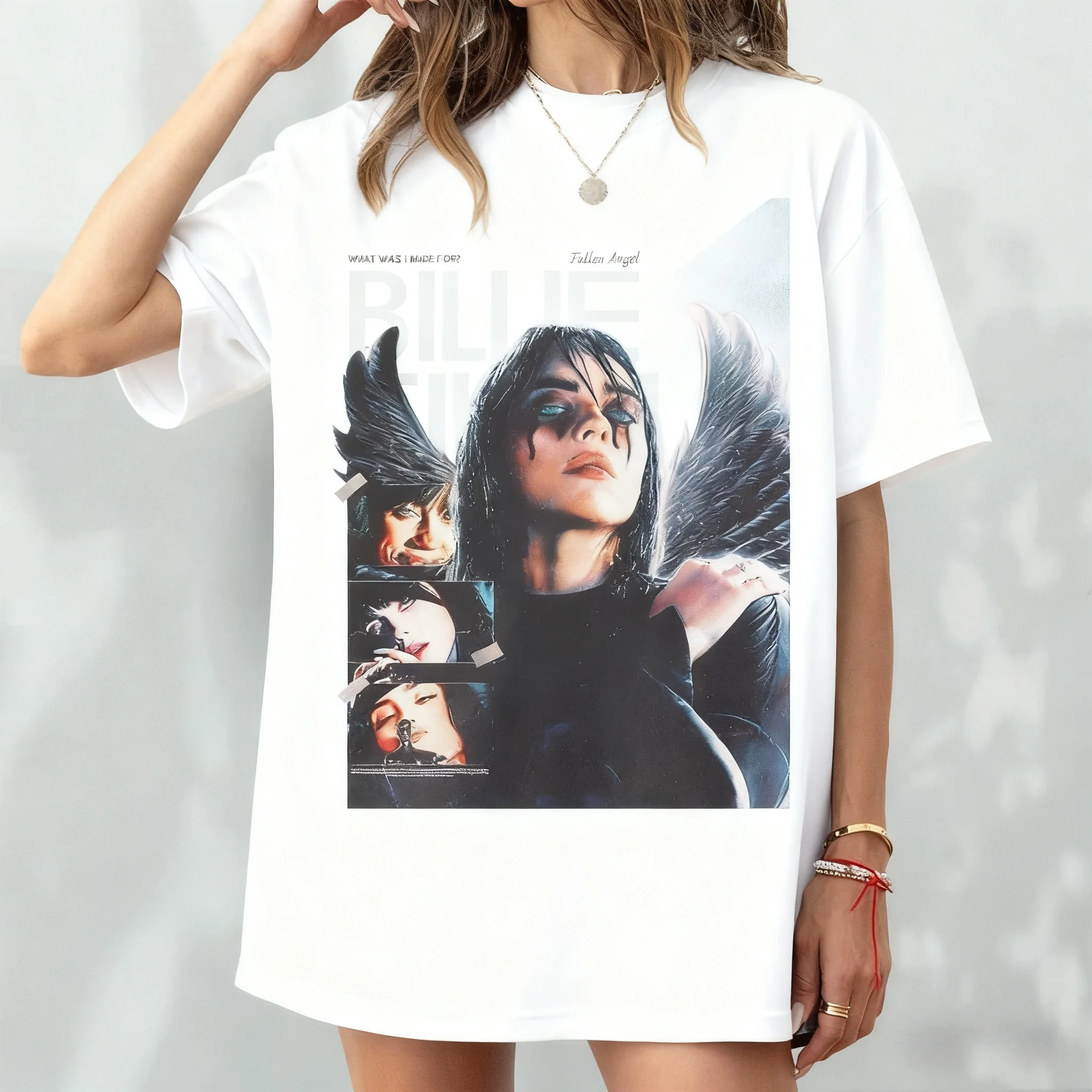 بيلي إيليش مطبوعة عصرية عادية القطن الرجال والنساء تي شيرت فضفاض ريترو الشارع عالية الجودة تيشيرت صيفي للجنسين