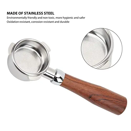 

54mm Coffee Bottomless Portafilter Wooden Handle Coffee Filter for Breville 880/870/850 eusable Coffee Extraction Accessories