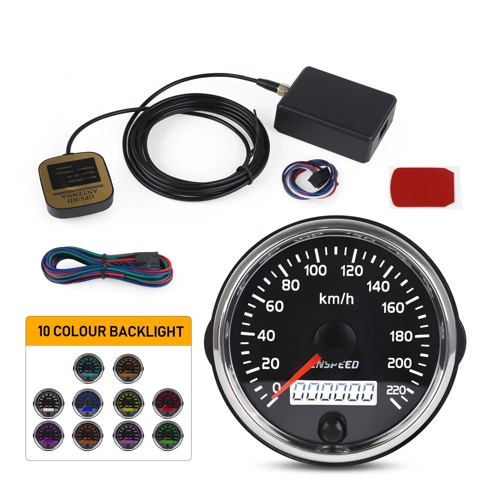 220km/H GPS Speedometer Winder Counters 12V 24V 85mm Speed Gauge Meter With LED And GPS Antenna For Motor Car Truck Boat