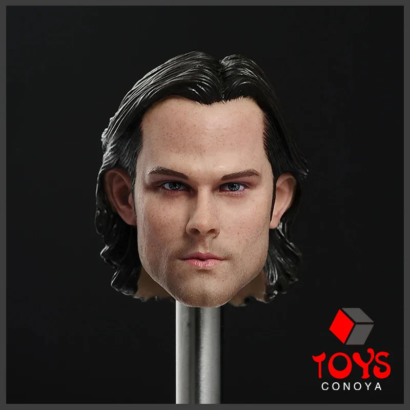 

1/6 Sam Winchester Head Sculpt Jared Padalecki Carving Model for 12" Male Action Figure Body