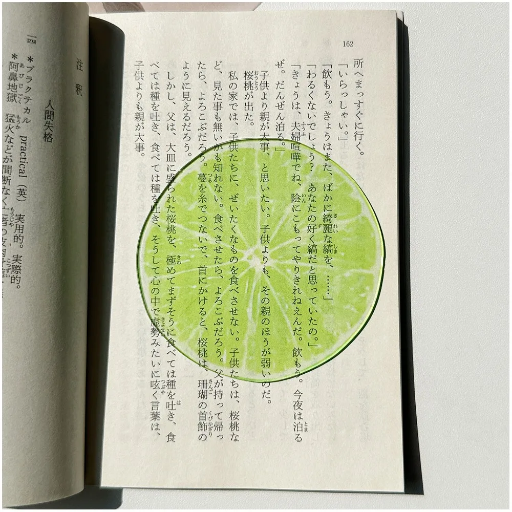 Durable Acrylic Bookmark Clear Simulation Fruit Book Reading Marker Transparent Book Pages Mark Tool School Office