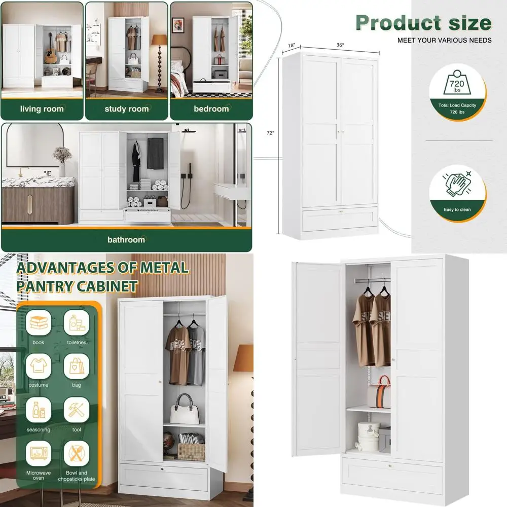 Wardrobe Closet,72"…