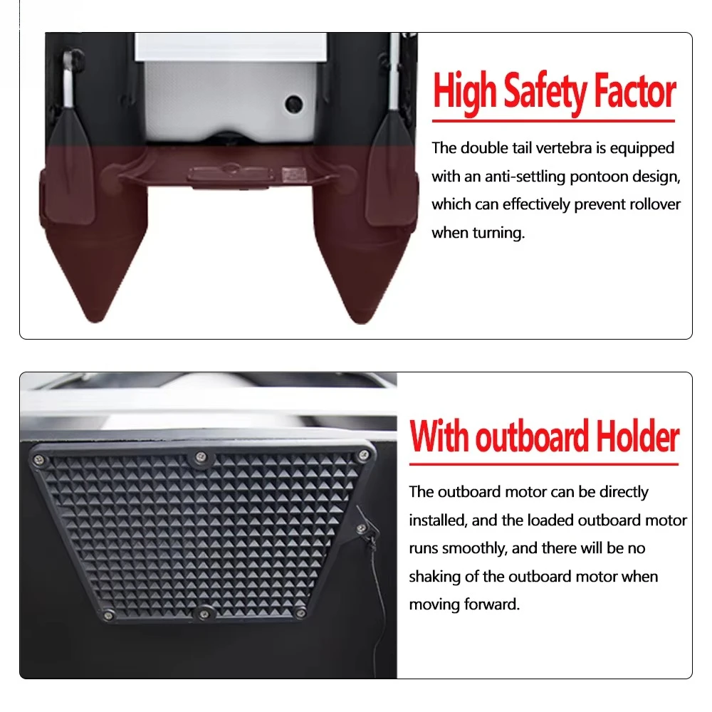 1.2 مللي متر بولي كلوريد الفينيل المضادة للتصادم الصيد البحري سرعة طوف كاياك التجديف اكسسوارات الألومنيوم الطابق قارب الاعتداء قابل للنفخ تجمع #6