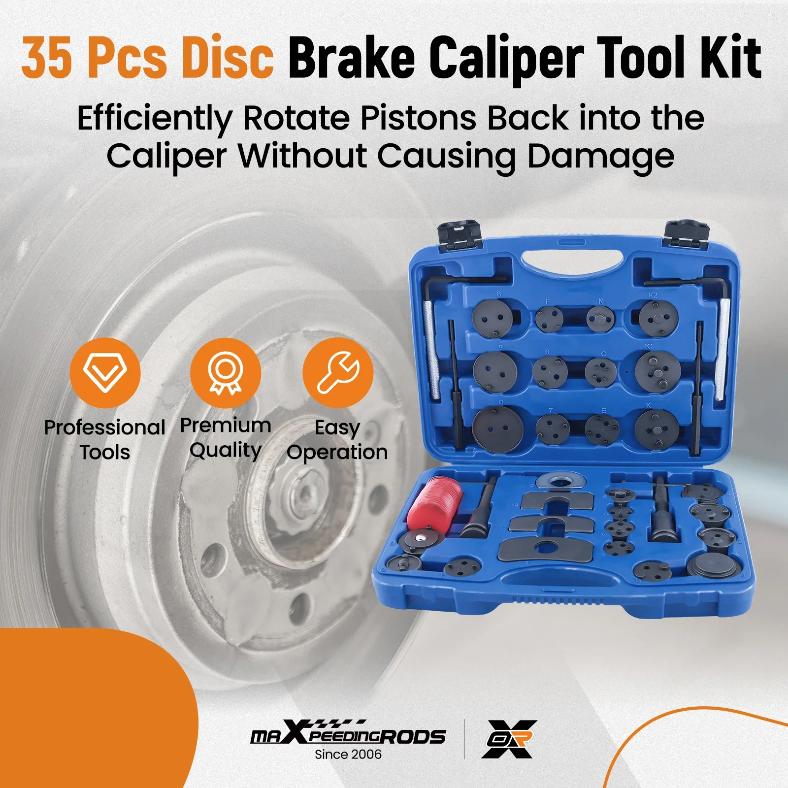 

3PCS/35PCS Car Disc Brake Caliper Set Durable And Reliable Convenient Rewind Back Brake Cylinder Piston Compressor Tool Kit Set