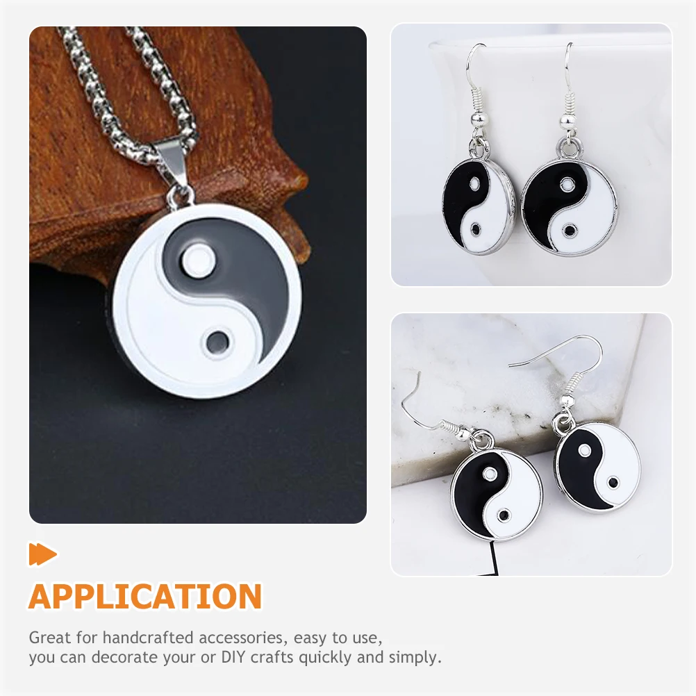 

9Pcs Durable Tai Chi Yin Yang Charms Safe For Jewelry Making Necklaces Bracelets Craft Supplies