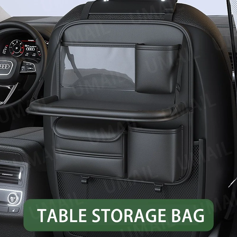 

Car Seat Back Storage Bag for Kids with Foldable Dining Table Tray Multi-Pocket Backseat Organizer for Lexus/Volvo/Cadillac/KIA