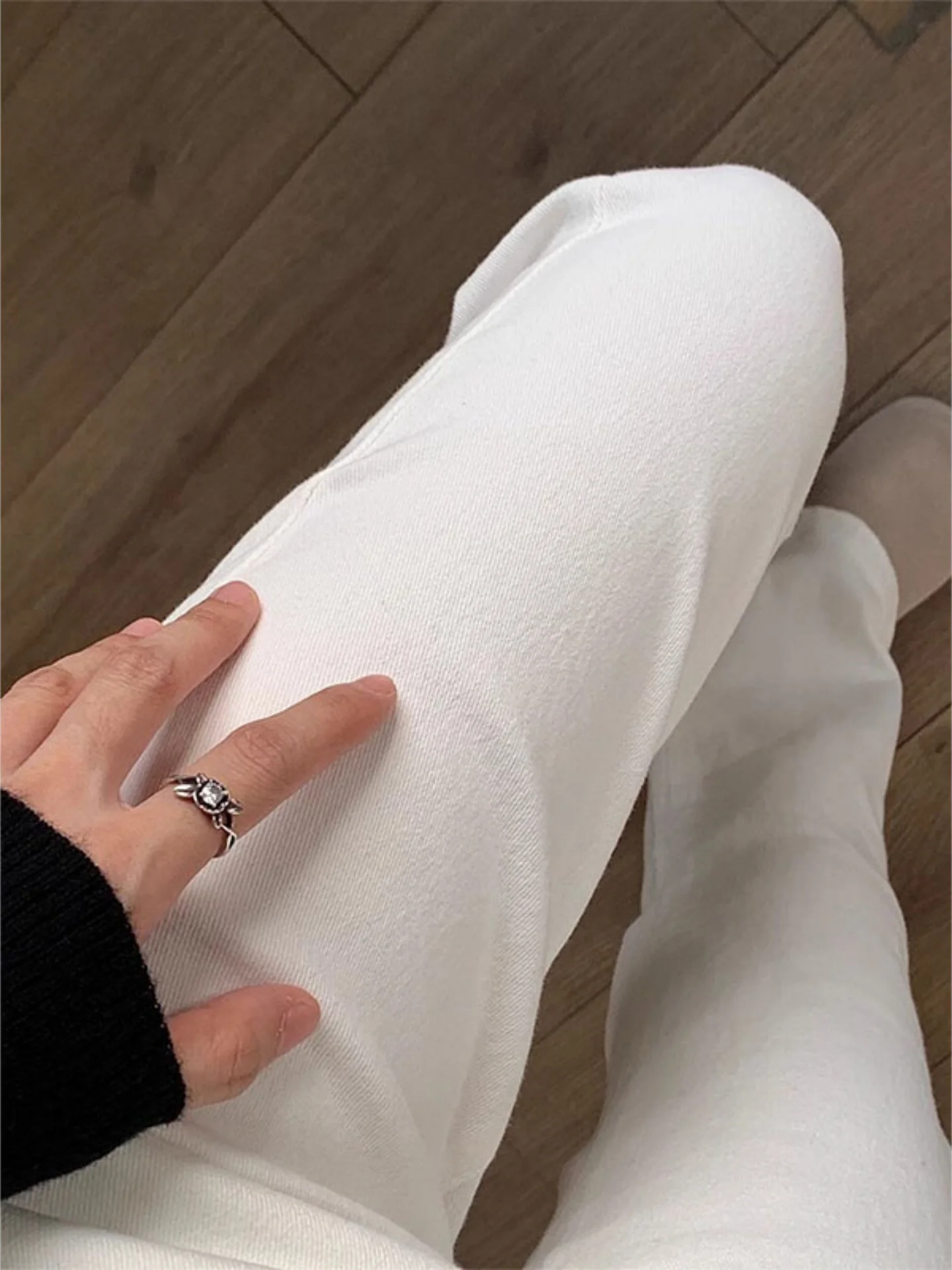 Fce اصطف ثي عالية الخصر جرس بوت الجينز النساء الشتاء بالإضافة إلى حجم التخسيس بسط ارتفاع صغير جرس السراويل #4