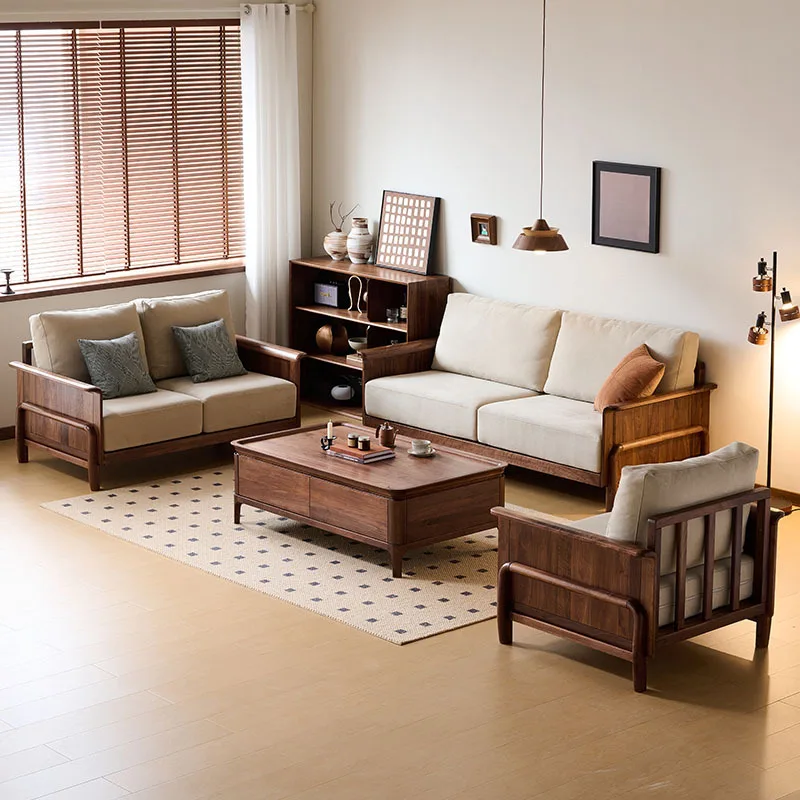 

Customizable Nordic Full Wood Sofa