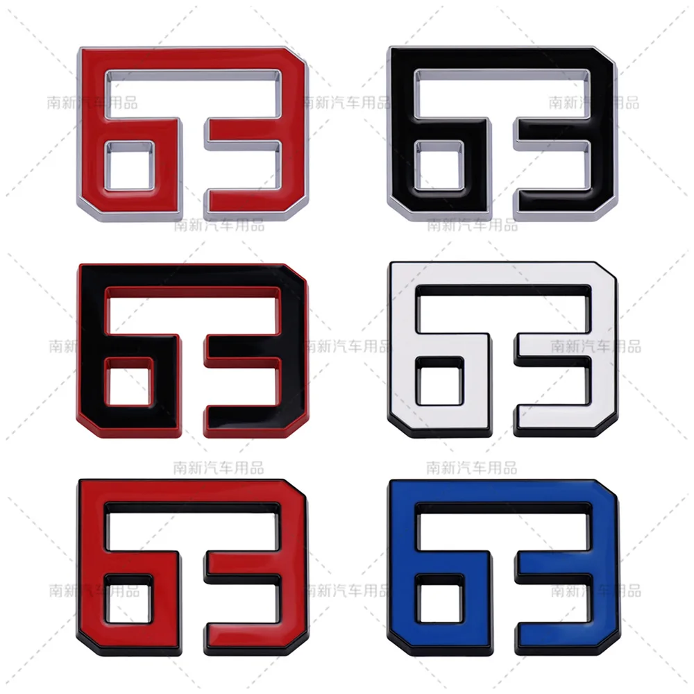 for Car 63 digital stereo modification metal car sticker 63 label emblem