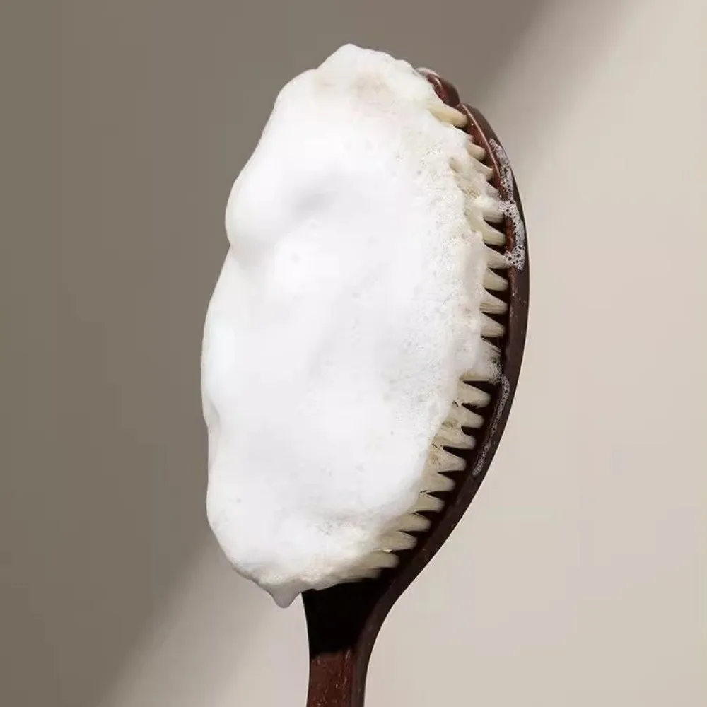 New Natural Bristle Back Scrubber Brush Long Handle Hard Brush Shower Brush Soft Bristle Body Exfoliator Skin Care