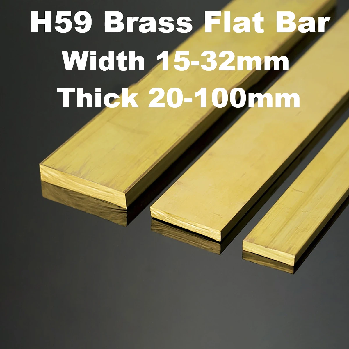 H59 Brass Flat Bar Plate Strip Length 100mm Thick 15mm 20mm 22mm 24mm 25mm 30mm 32mm Pure Copper Rectangular Solid Metal Sheet