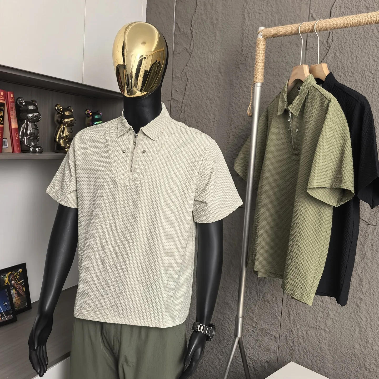 

Усовершенствованная ткань с сотовой структурой, быстросохнущая, легкая, летняя, мужская, повседневная, дышащая, для бизнеса и отдыха