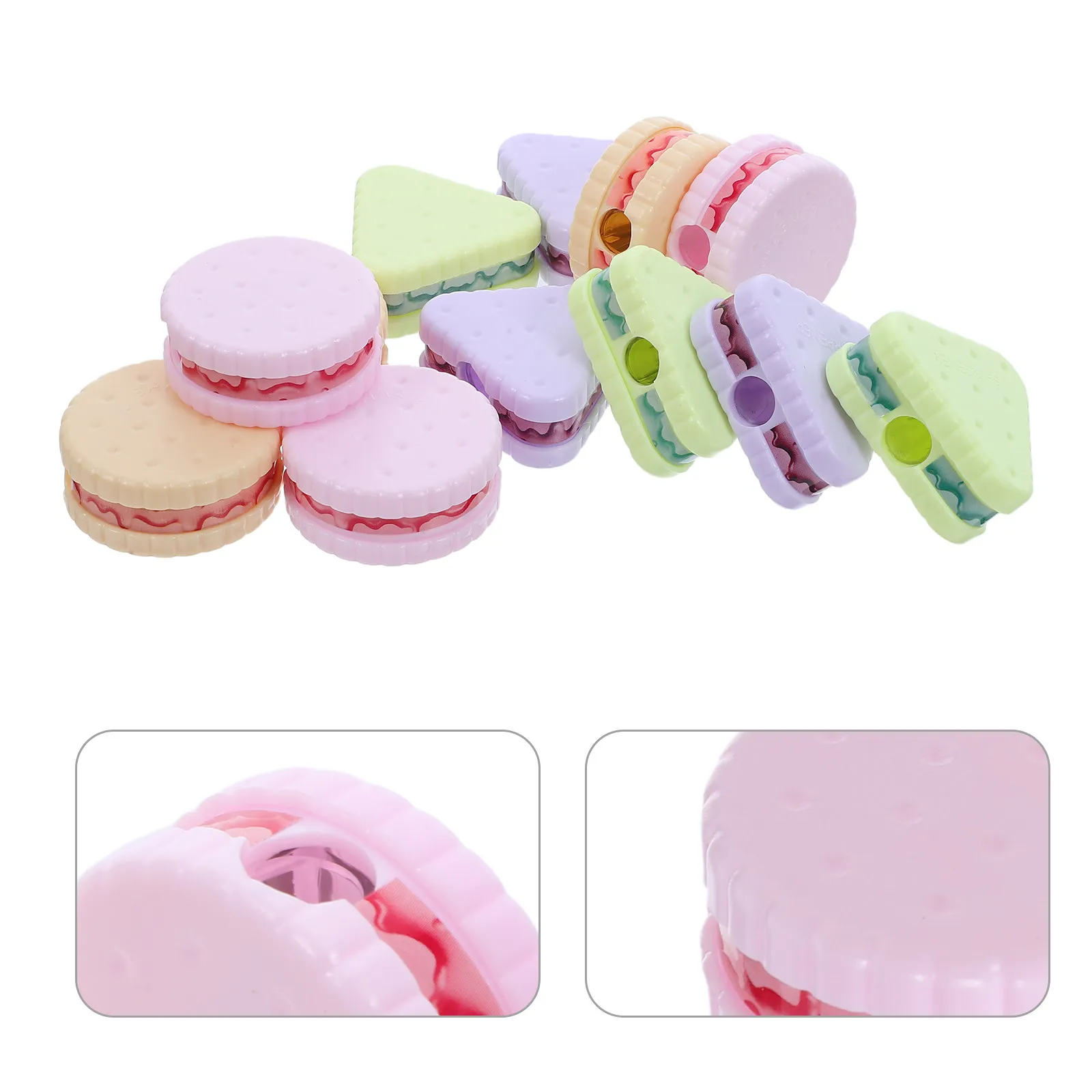 36Pcs Cookie Shaped Pencil Sharpener Cute Kawaii Stationery for Kids School Use Birthday Party Favors Classroom Prizes